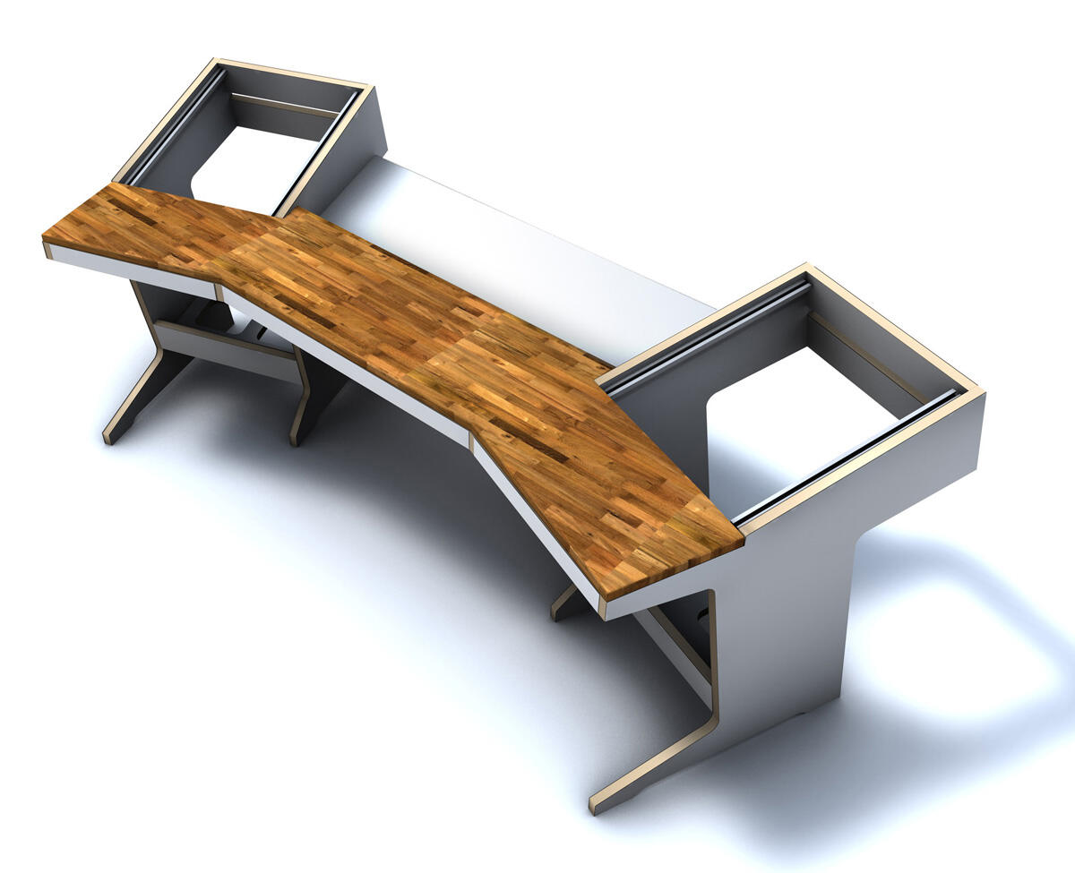 WAVE NATURE - Studiotisch Masters Place Double - weiß beschichtetes MDF, unlackiert