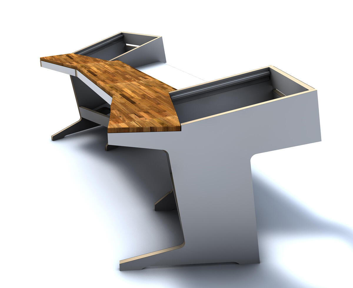 WAVE NATURE - Studiotisch Masters Place Double - weiß beschichtetes MDF, unlackiert