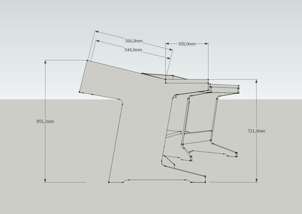 WAVE NATURE - Studiotisch Masters Place Double - weiß beschichtetes MDF, unlackiert