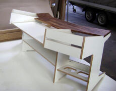 WAVE NATURE - Studiotisch Masters Place Double - weiß beschichtetes MDF, unlackiert