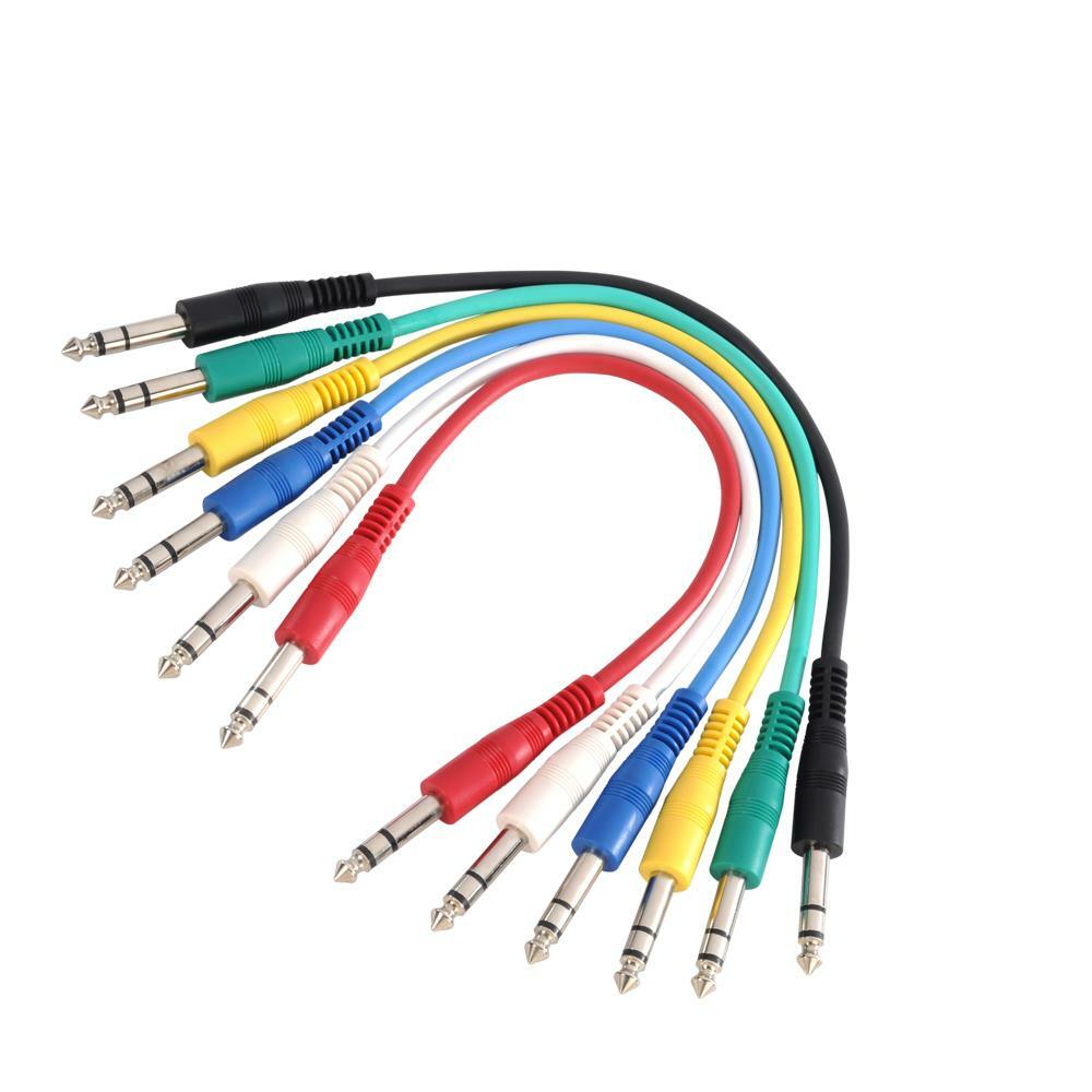 Adam Hall Cables 3 Star - 6x Patchkabel Set, 6,3 mm Klinke stereo, 0,6 m