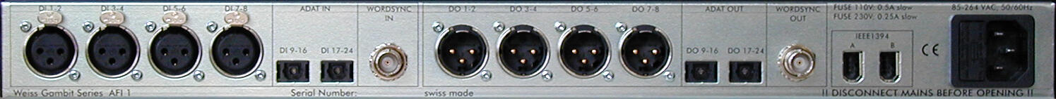 Weiss AFI1 - 24Ch Firewire AES/EBU / ADAT-Interface