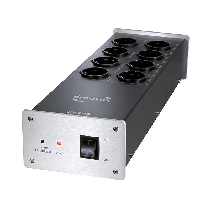 Dynavox X4100 Steckdosenleiste, Filter-Stromverteiler, silber